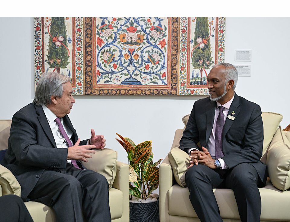 އދ.ގެ ސެކްރެޓަރީ ޖެނެރަލްއާ ރައީސް މުއިއްޒު ބައްދަލުކުރައްވައިފި